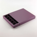 Коробка на 25 конфет с фальшбортом перламутровая дизайнерская баклажановая "Stardream Ruby Bordo" без окна (20,4*20,4*3 см)